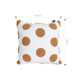 SOGA 2X Tufted Cushion 45cm White Brown Polka Dot Circle Pattern Decorative Throw Pillow