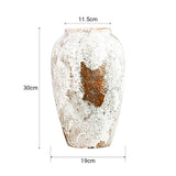 SOGA 30x19cm Gradient White Medium Ceramic Flower Vase Elegant Living Room Home Decor