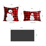 SOGA Christmas Bundle – Red Christmas Tree Fleece Throw & Red Snowman Holiday Pillows