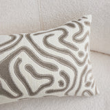 SOGA 30cm Gray White Abstract Swirl Pattern Decorative Throw Pillow