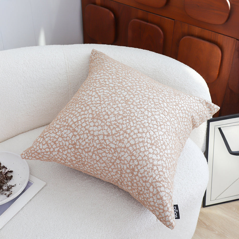 SOGA 2X 50cm Neutral Beige Speckled Pattern Contemporary Throw Pillow