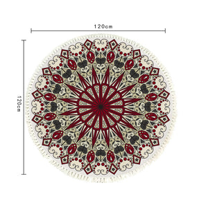SOGA 120cm Mandala Modern Ethnic Tassel Print Anti-slip Doormat Home Decor