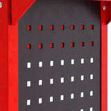 SOGA 3-Tier Red Tool Storage Cart with Drawer & Hooks