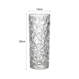 SOGA 14x30cm Heavy Duty Glass Vase Crystal Clear Design for Home Décor