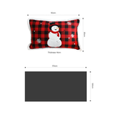 SOGA Christmas Bundle – 2 Red Snowman Lumbar Pillow & Red Christmas Tree Fleece Throw Blanket