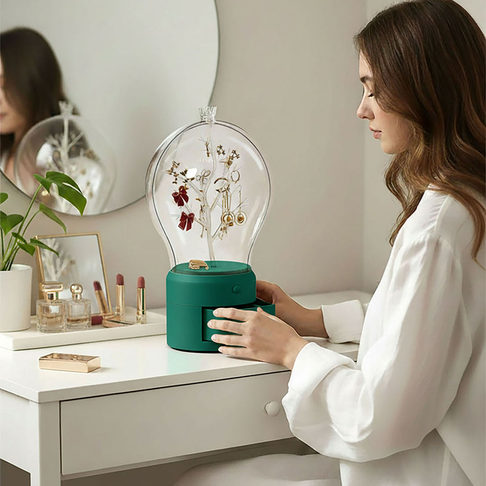 SOGA Green 360 Degree 2 Layered Jewelry Storage Box Waterproof Dustproof Accessories Organiser