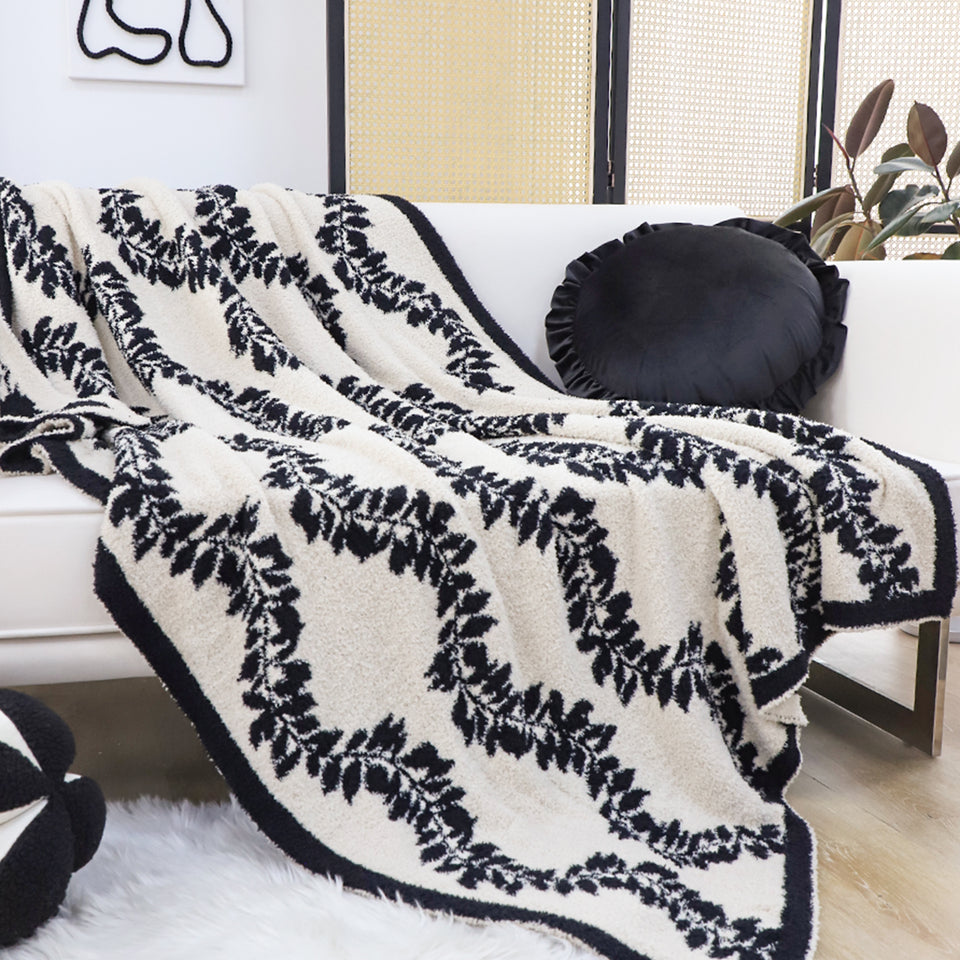 SOGA 2X 130x170cm Throw Blanket Retro Vine Pattern Casual Stylish Cozy