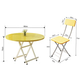 SOGA Home & Living Bundle – Yellow Folding Dining Table & 2 Foldable Chairs for Home Decor