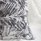 SOGA 50cm Modern Charcoal Palm Leaf Print Contemporary Throw Pillow