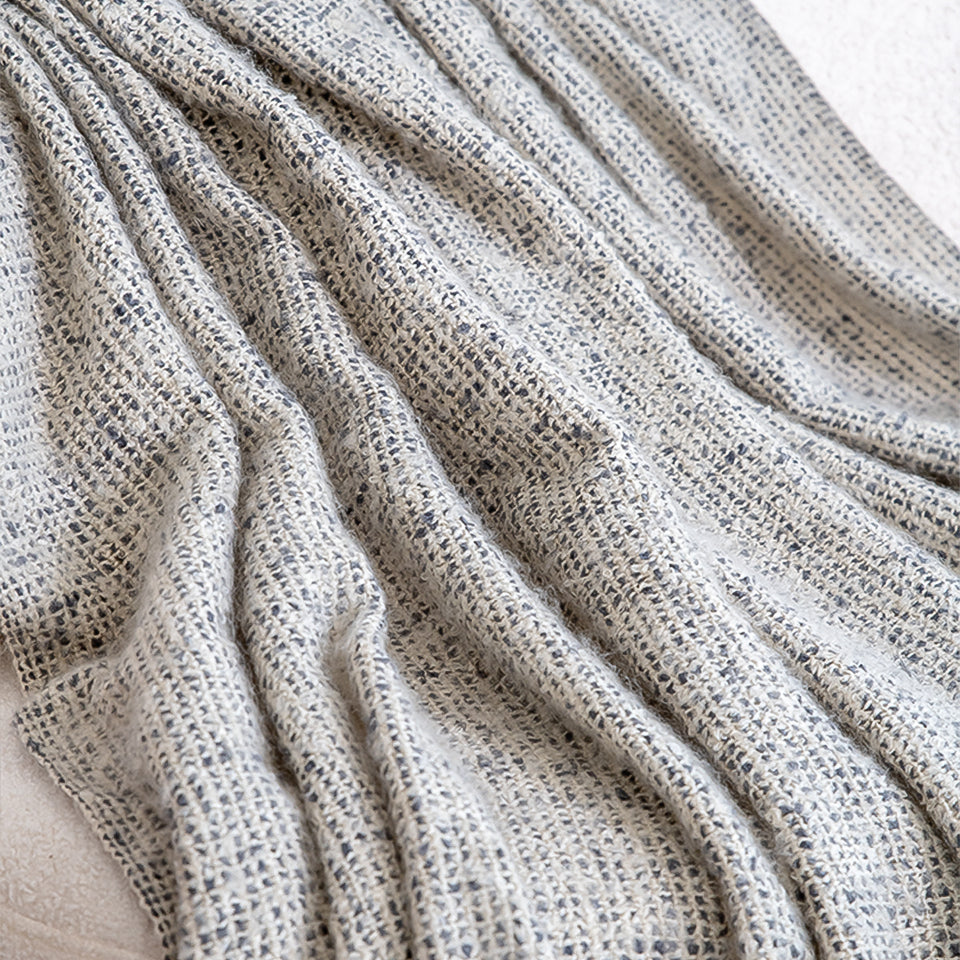 SOGA 2X Soft  Light Beige Tassel Throw Blanket 160x200cm Soft Polyester