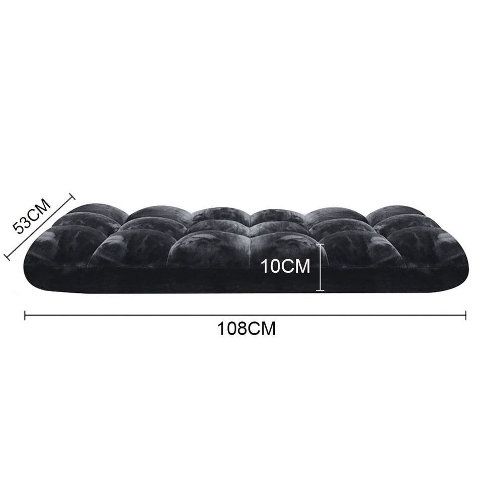 SOGA 2X Floor Recliner Folding Lounge Sofa Futon Couch Folding Chair Cushion Black