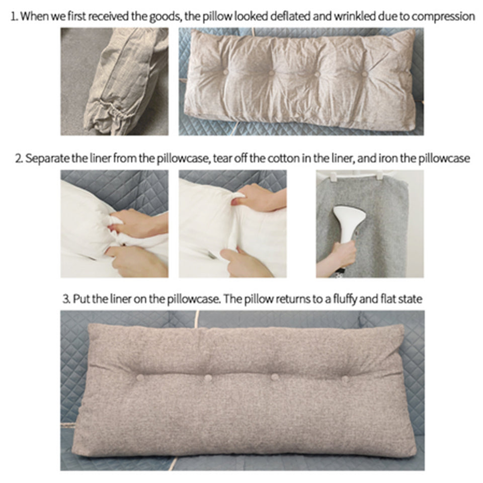 SOGA 4X 120cm Dark Grey Triangular Wedge Bed Pillow Headboard Backrest Bedside Tatami Cushion Home Decor