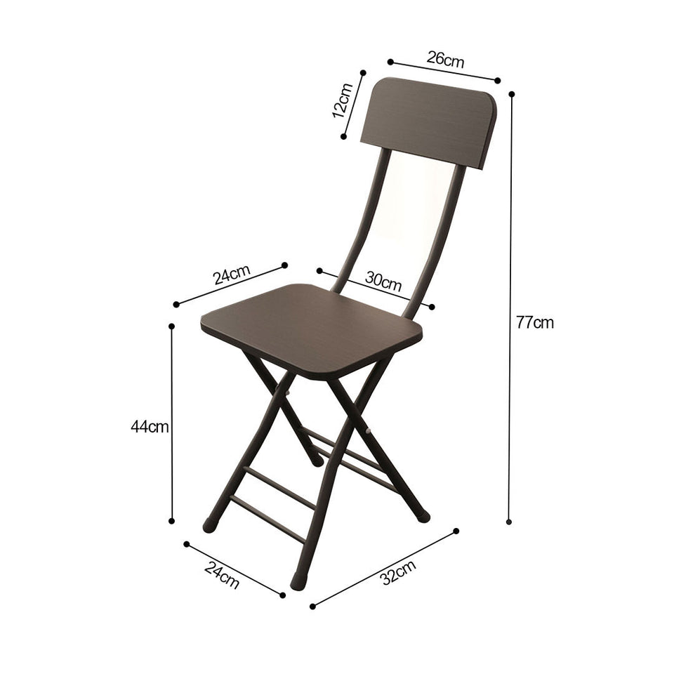 SOGA Black Foldable Chair Space Saving Lightweight Portable Stylish Seat Home Decor Set of 2