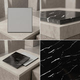 SOGA Peel & Stick Floor and Wall Tiles 30 x 30cm 10 Pack Black Faux Marble