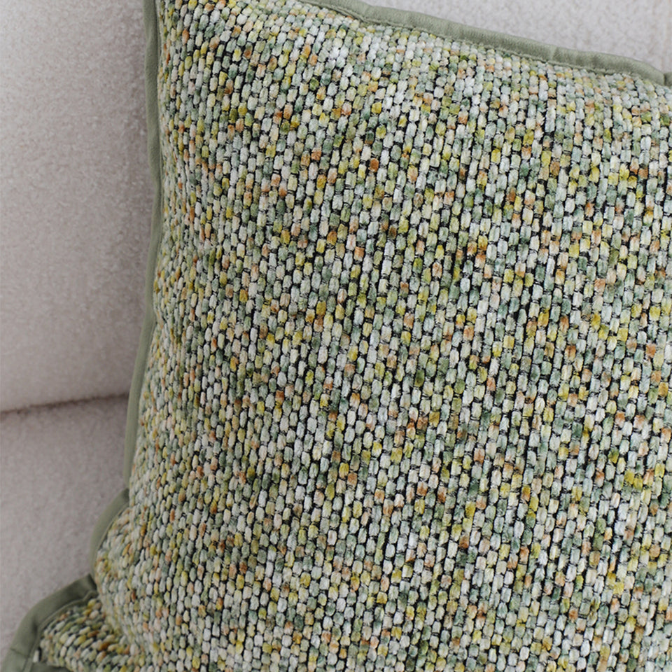 SOGA 2X Woven Cushion 45cm Green Yellow Multi-Color Textured Decorative Throw Pillow
