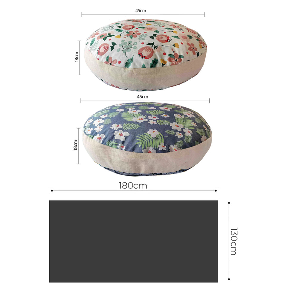 SOGA Home & Living Bundle – Soft Polyester-Cotton Pillows & Tropical Leaf Throw Blanket
