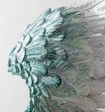 SOGA 86cm Modern Silver Winged Figure Sculpture with Artificial Marble Base for Home Decor