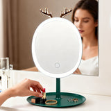 SOGA Green Antler LED Light Makeup Mirror Tabletop Vanity Home Decor