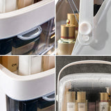 SOGA 3 Tier White Countertop Makeup Cosmetic Storage Organiser Skincare Holder Jewelry Storage Box with Handle