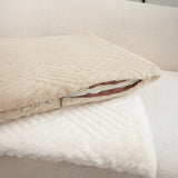 SOGA 2X Beige Chevron Square Cushion Soft Leaning Plush Backrest Throw Seat Pillow