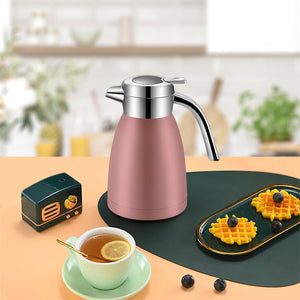 SOGA 2X 2.2L Stainless Steel Kettle Insulated Vacuum Flask Water Coffee Jug Thermal Pink