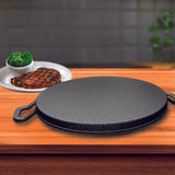 SOGA 2X 28cm Ribbed Cast Iron Frying Pan Skillet Coating Steak Sizzle Platter