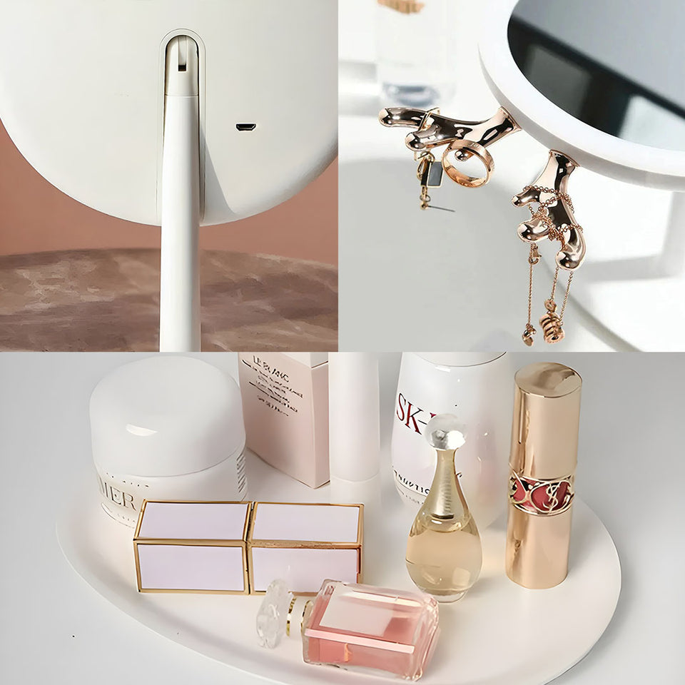SOGA White Antler LED Light Makeup Mirror Tabletop Vanity Home Decor