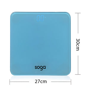 SOGA 2X 180kg Digital Fitness Weight Bathroom Gym Body Glass LCD Electronic Scales Blue