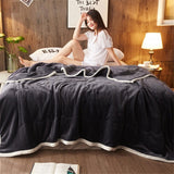 SOGA 2X Dark Grey Throw Blanket Warm Cozy Double Sided Thick Flannel Coverlet Fleece Bed Sofa Comforter