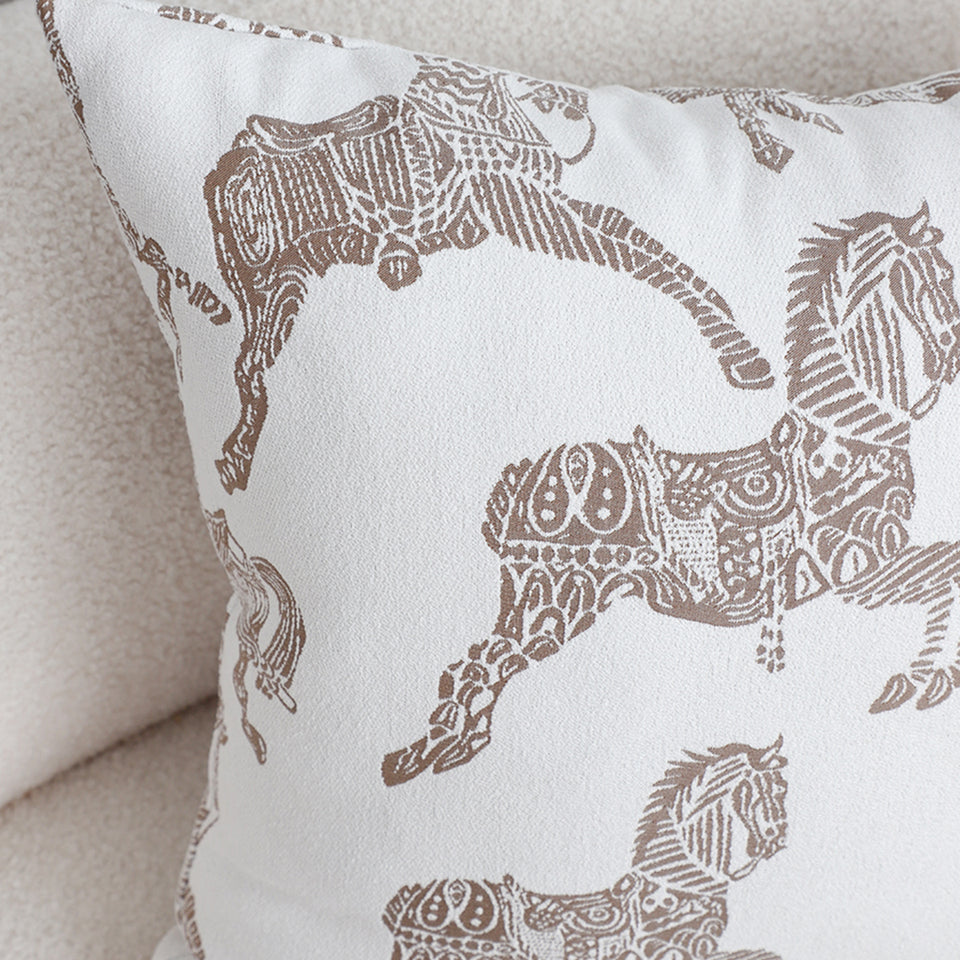 SOGA 2X 50cm White Decorative Horse Pattern Cushion Throw Pillow