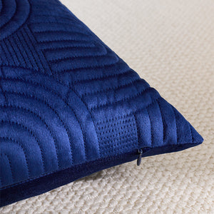 SOGA 2X 30cm Blue Textured Geometric Pattern Decorative Throw Pillow