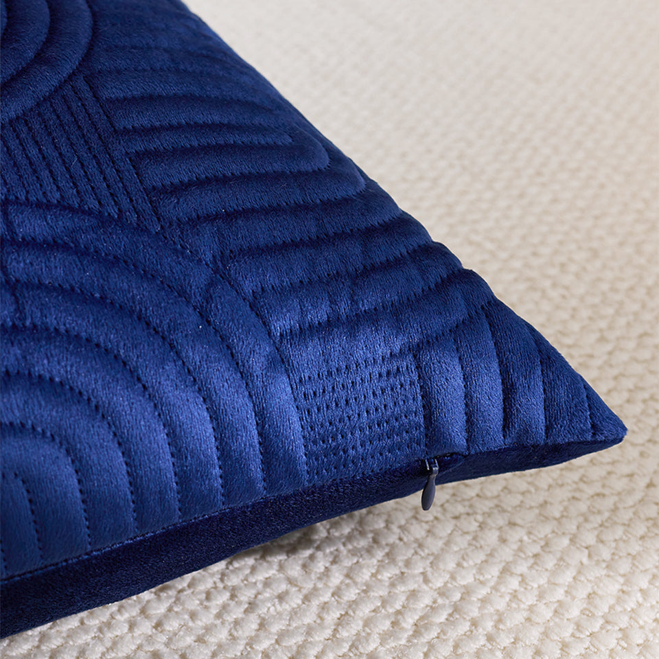 SOGA 2X 30cm Blue Textured Geometric Pattern Decorative Throw Pillow