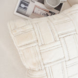 SOGA 45cm Bohemian Cream Tufted Grid Pattern Decorative Throw Pillow