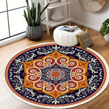 SOGA 2X 90cm Round Mandala Ethnic Style Round Carpet Anti-slip Doormat Home Decor