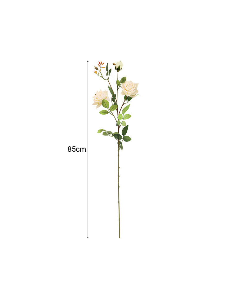 SOGA 51cm Blue Glass Tall Floor Vase with 12pcs White Artificial Fake Flower Set