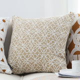 SOGA 50cmThrow Pillow White and Beige Geometric Pattern Accent for Home Decor
