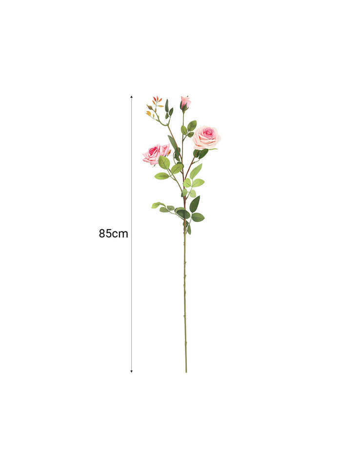 SOGA 51cm Blue Glass Tall Floor Vase with 12pcs Pink Artificial Fake Flower Set