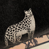 SOGA Three-seater Black Sofa Cover Leopard Print 180x340cm Polyester