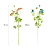SOGA 85cm Green Glass Tall Floor Vase and 12pcs Blue Artificial Fake Flower Set