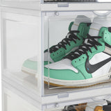 SOGA 2X 6 Tier Transparent Portable Shoe Organiser Sneaker Footwear Folding Plastic Bin Stackable Storage Box with Magnetic Door