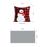 SOGA Christmas Bundle – 2 Red Snowman Holiday Pillow & Burgundy Striped Cozy Throw Blanket