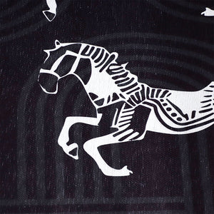 SOGA Two-Seater Black Horse Print 90x180cm Throw Blanket Sofa Cover