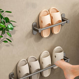 SOGA 49cm Wall-Mounted Slipper Organiser Adhesive Storage Space-Saving Wall Rack