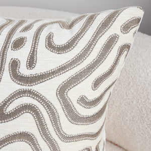 SOGA 2X 50cm Gray White Abstract Swirl Pattern Decorative Throw Pillow