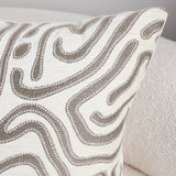 SOGA 2X 50cm Gray White Abstract Swirl Pattern Decorative Throw Pillow