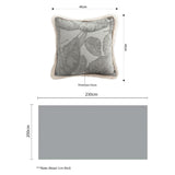 SOGA Home & Living Bundle – 2 Wabi-Sabi Embroidered Leaf Pillow & Grey Striped Throw Blanket