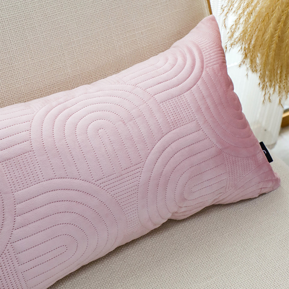 SOGA 2X 30cm Pink Textured Geometric Pattern Decorative Throw Pillow