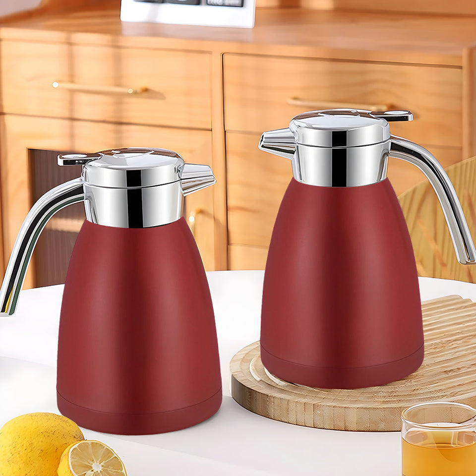 SOGA 1.2L Stainless Steel Water Bottle Insulated Vacuum Flask Coffee Jug Thermal Red