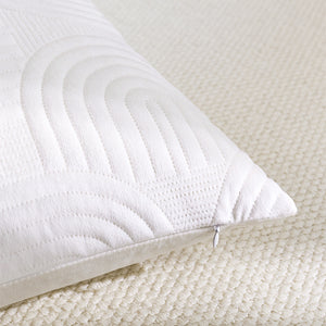 SOGA 2X 30cm White Textured Geometric Pattern Decorative Throw Pillow