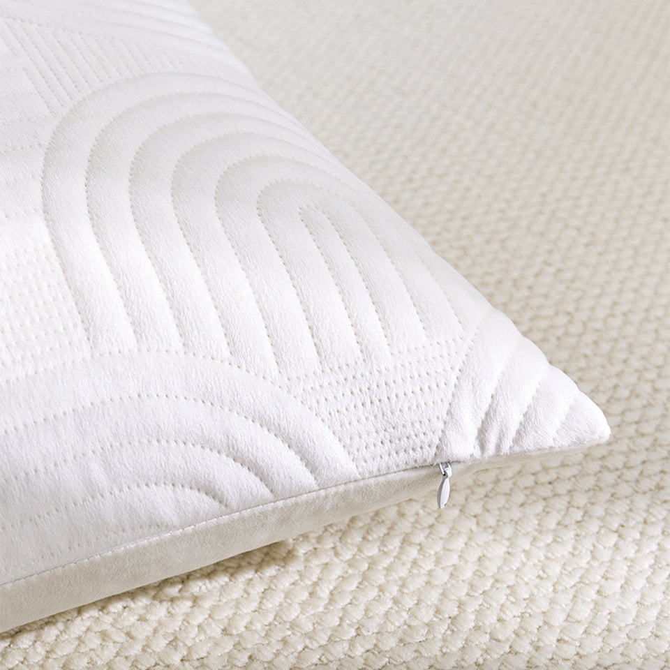 SOGA 2X 30cm White Textured Geometric Pattern Decorative Throw Pillow